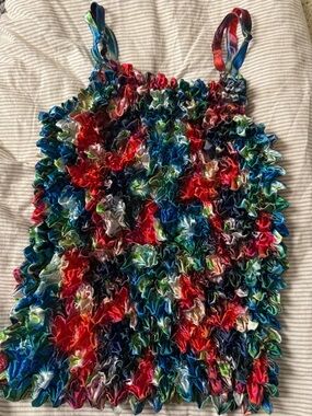 Colorful Ruffled Tank Top - Multicolor